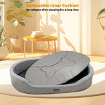 Orthopedic Dual-Sided Waterproof Dog Bed - Warm Plush Reversible Pet Mat with Removable Washable Cover & Anti-Slip Bottom for Crates & Home