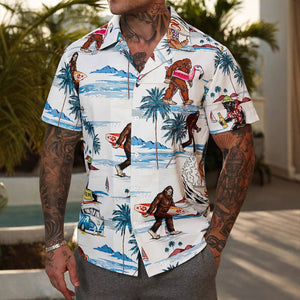 Men’s Floral Print Casual Shirt | Summer Short Sleeve Loose Fit | Trendy Youth Fashion Top
