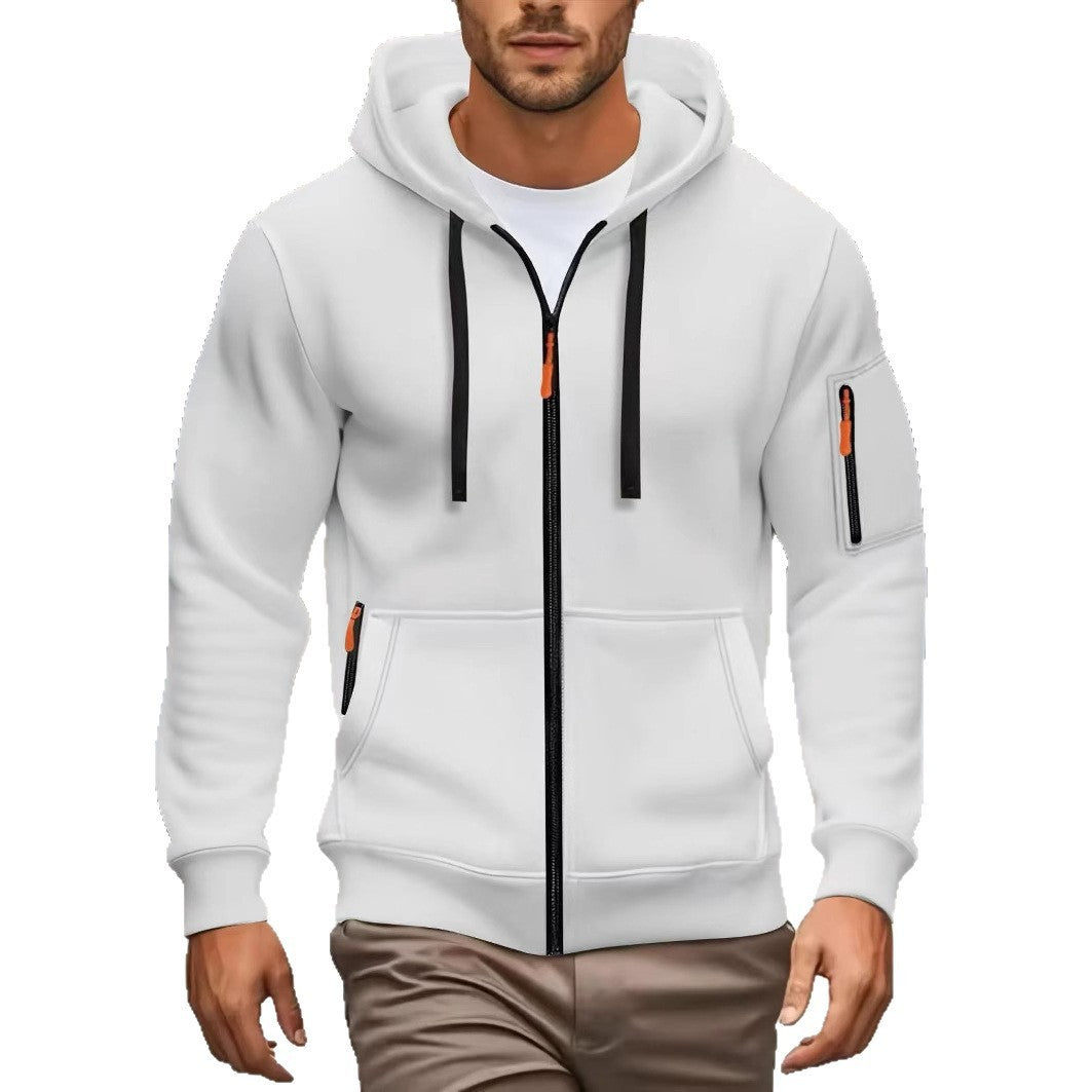 Men’s Zipper Hooded Sweatshirt – Casual Sports Cardigan Coat with Wool Lining | Dashingpoint