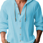 Men’s Casual Linen Cardigan Long-Sleeved Top – Lightweight Stylish Everyday Shirt