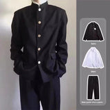 Men’s Zhongshan Japanese School Uniform Suit – Youth Street Style Two & Three-Piece Outfit