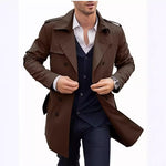 Men’s Mid-Length Double Breasted Coat | Elegant European & American Style Outerwear for Every Occasion