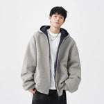 Men’s Double Zipper Hooded Sweater – Casual Loose-Fit Cardigan Jacket for Everyday Comfort