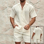 Men’s Summer Tracksuit Set | Casual 2-Piece Lapel Shirt & Shorts | Beach Holiday Outfit for Men