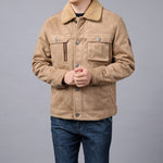 Men’s Deerskin Jacket – Autumn & Winter Windproof Heat-Insulated Business Casual Outerwear