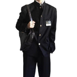 Men’s Zhongshan Japanese School Uniform Suit – Youth Street Style Two & Three-Piece Outfit
