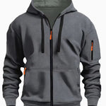 Men’s Zipper Hooded Sweatshirt – Casual Sports Cardigan Coat with Wool Lining | Dashingpoint