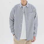 Men’s Loose Retro Striped Shirt – Trendy All-Match Casual Cardigan Style Top for Teens