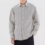 Men’s Loose Retro Striped Shirt – Trendy All-Match Casual Cardigan Style Top for Teens